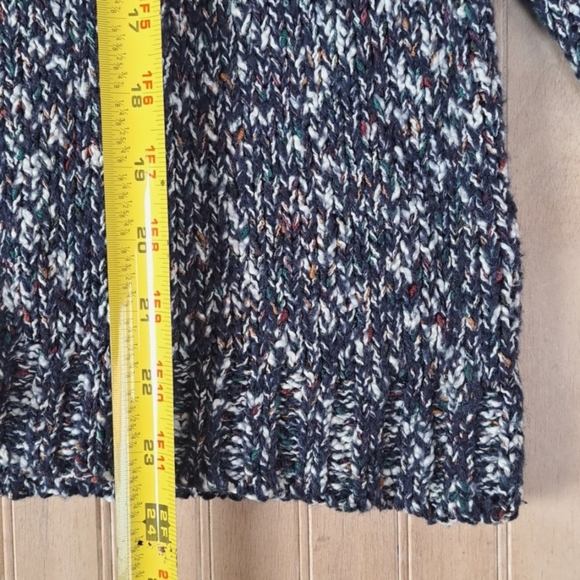 Christopher & Banks Cotton/Wool Blend Marble Multi Relaxed 1/4 Zip Knit Pullover - Picture 8 of 9